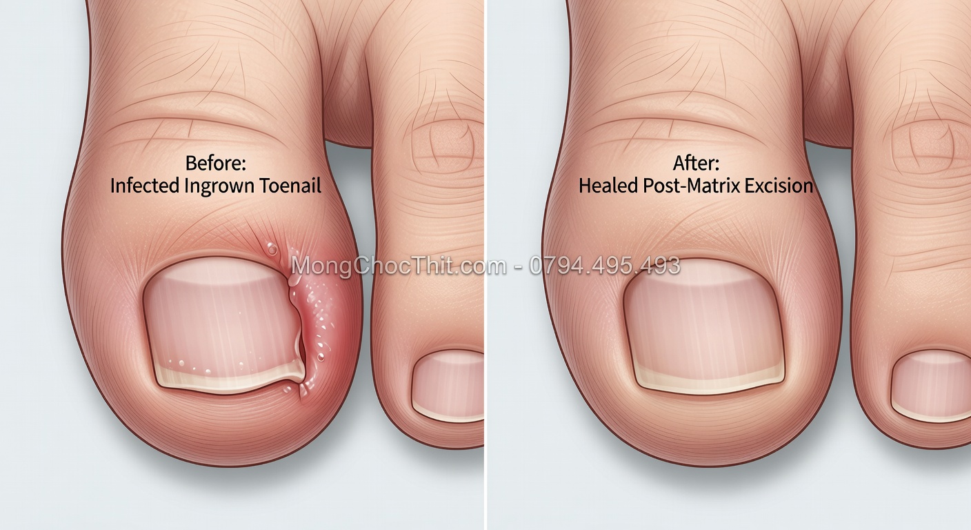 móng chân mọc ngược tái phát