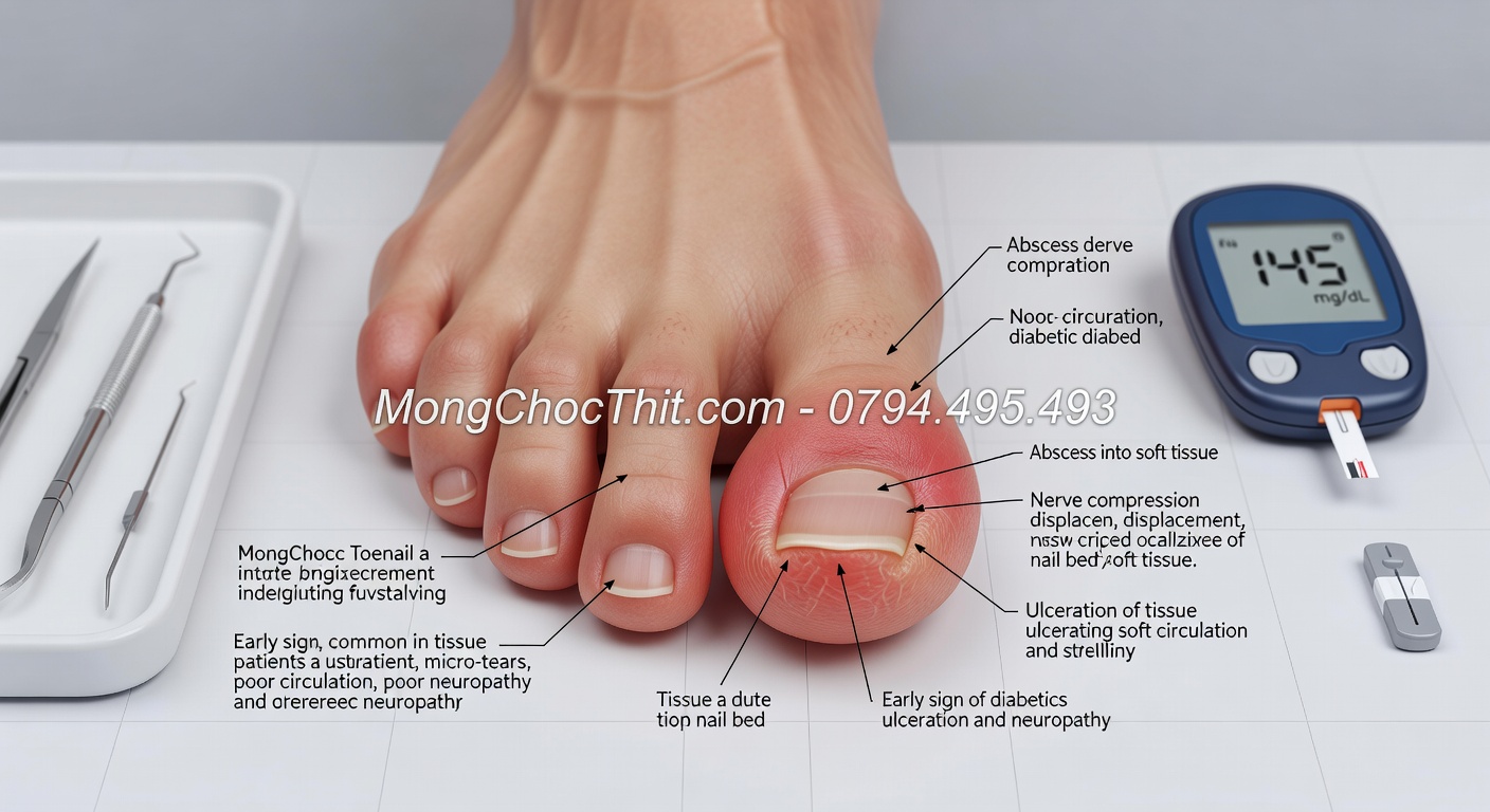 móng chọc thịt bệnh tiểu đường